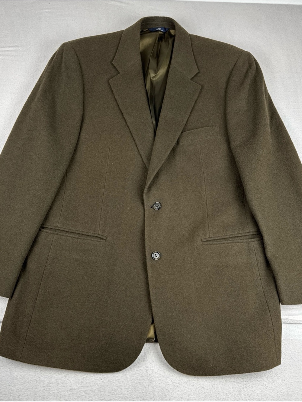 VTG Brooks Brothers Men Dark Green 100% Camel Hair Blazer 44 Long Office Classic